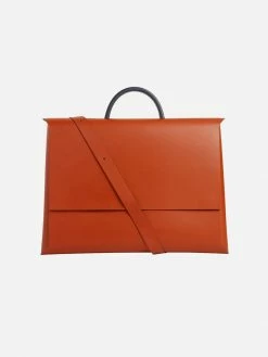 Hemincuff Origami Recycled Vegan Leather Portfolio Bag | Cognac