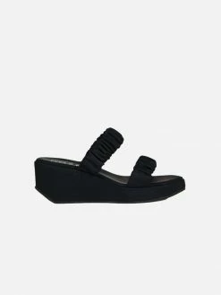 Shoes IB X HOZEN Phorna Scrunchie Vegan Leather Flatform Sandals | Black