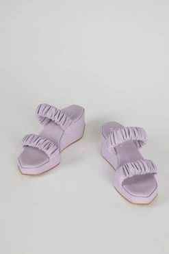 IB X HOZEN Phorna Scrunchie Vegan Leather Flatform Sandals | Lilac