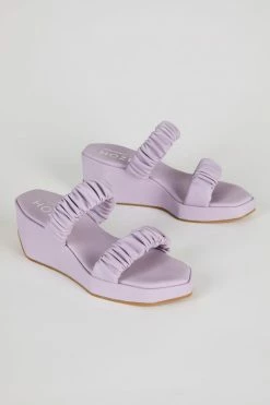 IB X HOZEN Phorna Scrunchie Vegan Leather Flatform Sandals | Lilac