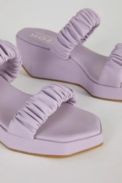 IB X HOZEN Phorna Scrunchie Vegan Leather Flatform Sandals | Lilac