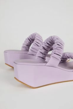 IB X HOZEN Phorna Scrunchie Vegan Leather Flatform Sandals | Lilac