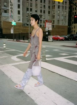 IB X HOZEN Phorna Scrunchie Vegan Leather Flatform Sandals | Lilac