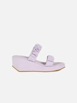 IB X HOZEN Phorna Scrunchie Vegan Leather Flatform Sandals | Lilac