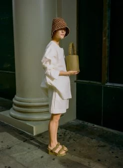 IB X HOZEN Phorna Scrunchie Vegan Leather Flatform Sandals | Toffee