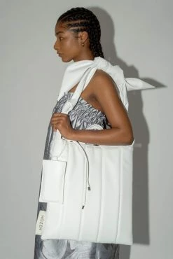 HOZEN Bags Quilted Desserto® Cactus Leather Vegan Market Tote | Swan