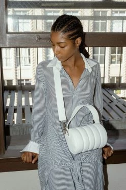 HOZEN Quilted Desserto® Cactus Leather Vegan Mini Duffle Bag | Swan