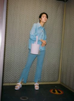 IB X HOZEN Scrunchie Vegan Leather Bucket Bag | Lilac Bags