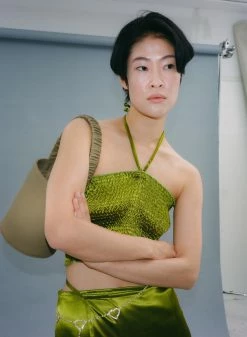 Bags IB X HOZEN Scrunchie Vegan Leather Bucket Bag | Toffee