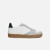 Humans Are Vain Eden V2 Sustainable Vegan Leather Trainer | White & Navy