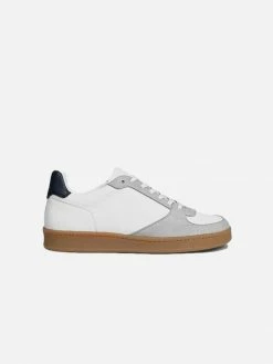 Humans Are Vain Eden V2 Sustainable Vegan Leather Trainer | White & Navy