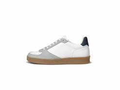 Humans Are Vain Eden V2 Sustainable Vegan Leather Trainer | White & Navy