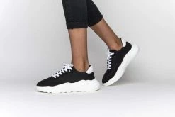 Humans Are Vain Evolve Sustainable Vegan Leather & Mesh Trainer | Black Shoes