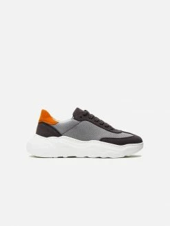 Humans Are Vain Evolve Sustainable Vegan Leather & Mesh Trainer | Grey