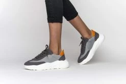 Humans Are Vain Evolve Sustainable Vegan Leather & Mesh Trainer | Grey