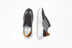 Humans Are Vain Evolve Sustainable Vegan Leather & Mesh Trainer | Grey