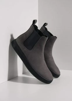 Humans Are Vain Mellby Sustainable Vegan Suede Chelsea Boot | Grey