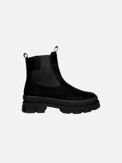 Humans Are Vain Vallby Vegan Velour Suede Chelsea Boot | Black Shoes