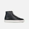 Humans Are Vain Visby V2 Sustainable Vegan Leather High Top Trainer | Black Shoes