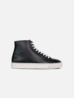 Humans Are Vain Visby V2 Sustainable Vegan Leather High Top Trainer | Black Shoes