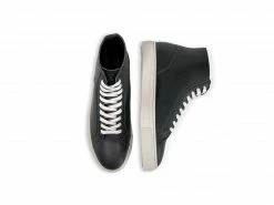 Humans Are Vain Visby V2 Sustainable Vegan Leather High Top Trainer | Black Shoes
