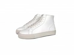 Humans Are Vain Shoes Visby V2 Sustainable Vegan Leather High Top Trainer | White