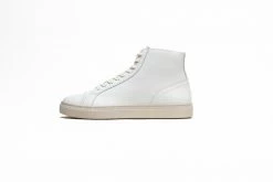 Humans Are Vain Shoes Visby V2 Sustainable Vegan Leather High Top Trainer | White