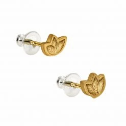 JULIA THOMPSON JEWELLERY Fairtrade Yellow Gold Leaf Studs | 9ct Accessories