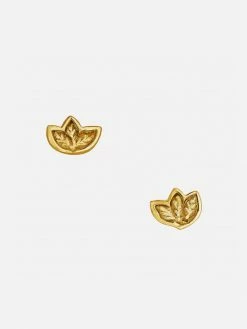 JULIA THOMPSON JEWELLERY Fairtrade Yellow Gold Leaf Studs | 9ct Accessories