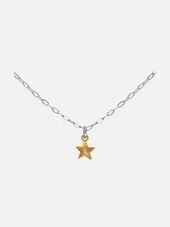 JULIA THOMPSON JEWELLERY Accessories Fairtrade Gold & White Sapphire Star Pendant Necklace | 18ct & Silver