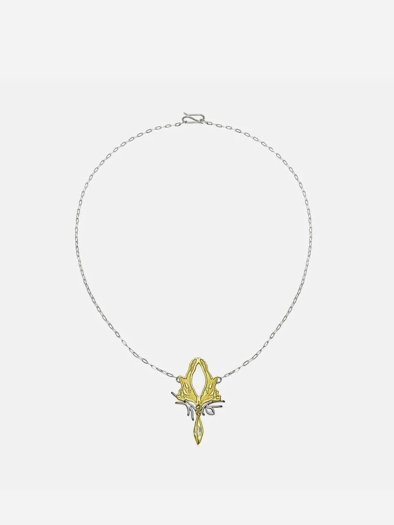 JULIA THOMPSON JEWELLERY Fairtrade Yellow Gold Magpie Herkimer Necklace | 18ct 3 JULIA THOMPSON JEWELLERY Fairtrade Yellow Gold Magpie Herkimer Necklace | 18ct