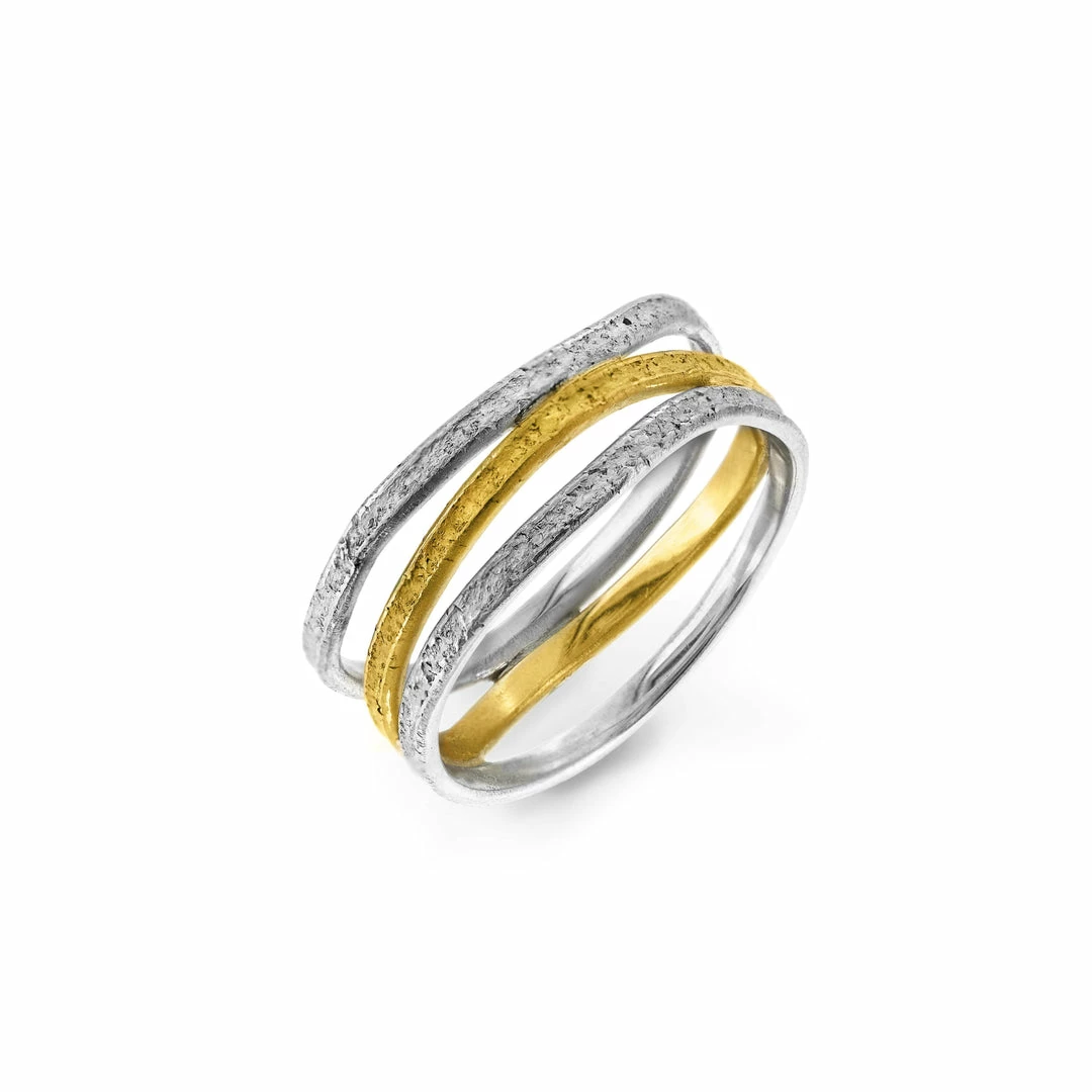 JULIA THOMPSON JEWELLERY Recycled 925 Silver & Fairtrade Gold Triple Nest Ring | 18ct & Silver 5 JULIA THOMPSON JEWELLERY Recycled 925 Silver & Fairtrade Gold Triple Nest Ring | 18ct & Silver