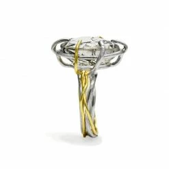 JULIA THOMPSON JEWELLERY Recycled 925 Silver & Fairtrade Gold Tourmalated Quartz Nest Ring | 18ct & Silver 13 JULIA THOMPSON JEWELLERY Recycled 925 Silver & Fairtrade Gold Tourmalated Quartz Nest Ring | 18ct & Silver