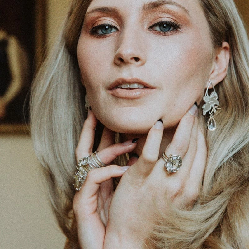 JULIA THOMPSON JEWELLERY Recycled 925 Silver & Fairtrade Gold Tourmalated Quartz Nest Ring | 18ct & Silver 5 JULIA THOMPSON JEWELLERY Recycled 925 Silver & Fairtrade Gold Tourmalated Quartz Nest Ring | 18ct & Silver