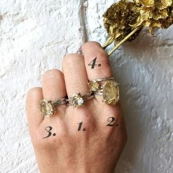 JULIA THOMPSON JEWELLERY Recycled 925 Sterling Silver Golden Rutile Quartz Nest Ring | Silver