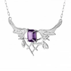 JULIA THOMPSON JEWELLERY Recycled 925 Sterling Silver Magpie Amethyst Gemstone Necklace | Silver Accessories