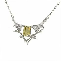 JULIA THOMPSON JEWELLERY Recycled 925 Sterling Silver Magpie Citrine Necklace | Silver Accessories