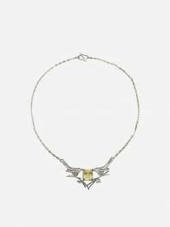 JULIA THOMPSON JEWELLERY Recycled 925 Sterling Silver Magpie Citrine Necklace | Silver Accessories