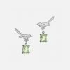 JULIA THOMPSON JEWELLERY Accessories Recycled 925 Sterling Silver Magpie Green Amethyst Drop Earrings | Silver