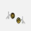 JULIA THOMPSON JEWELLERY Recycled 925 Sterling Silver Magpie Oval Golden Rutile Quartz Cufflinks | Silver