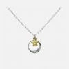 JULIA THOMPSON JEWELLERY Recycled Sterling Silver Moon & Fairtrade Gold White Sapphire Star Pendant Necklace | Silver & 9ct Accessories