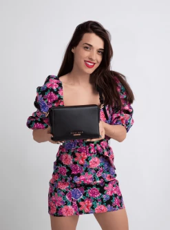 Kaia Mar Kaia Desserto Cactus Leather Vegan Crossbody Bag | Black