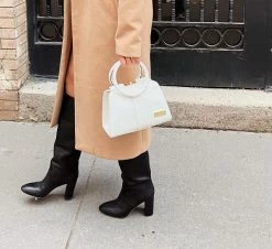 Kaila Katherine Bags Bloomsbury Cactus Leather Vegan Bag | White