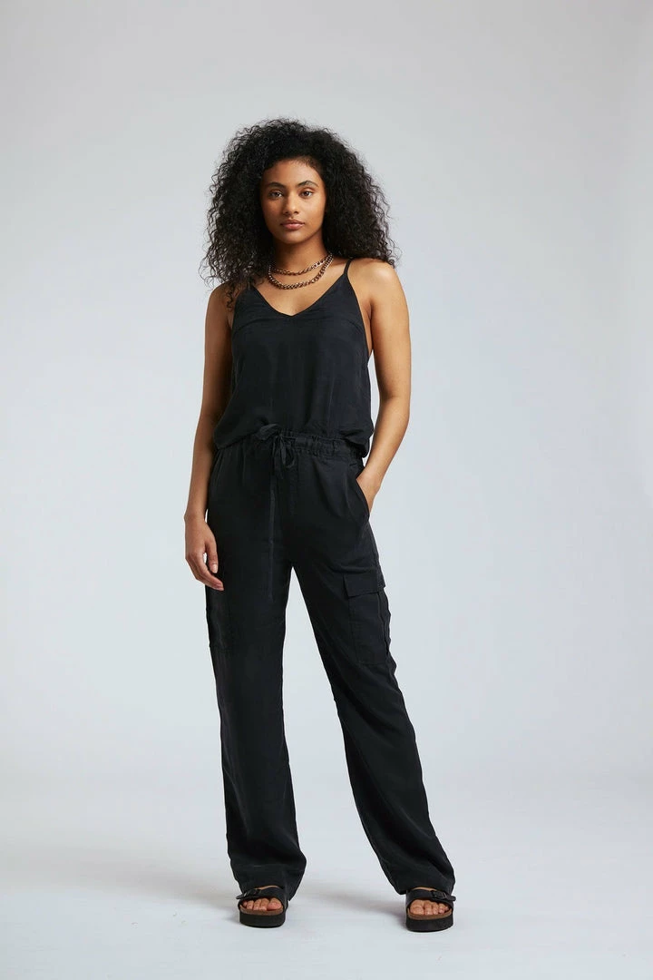 KOMODO 100 Club Cupro Vegan Silk V-neck Top | Black 4 KOMODO 100 Club Cupro Vegan Silk V-neck Top | Black