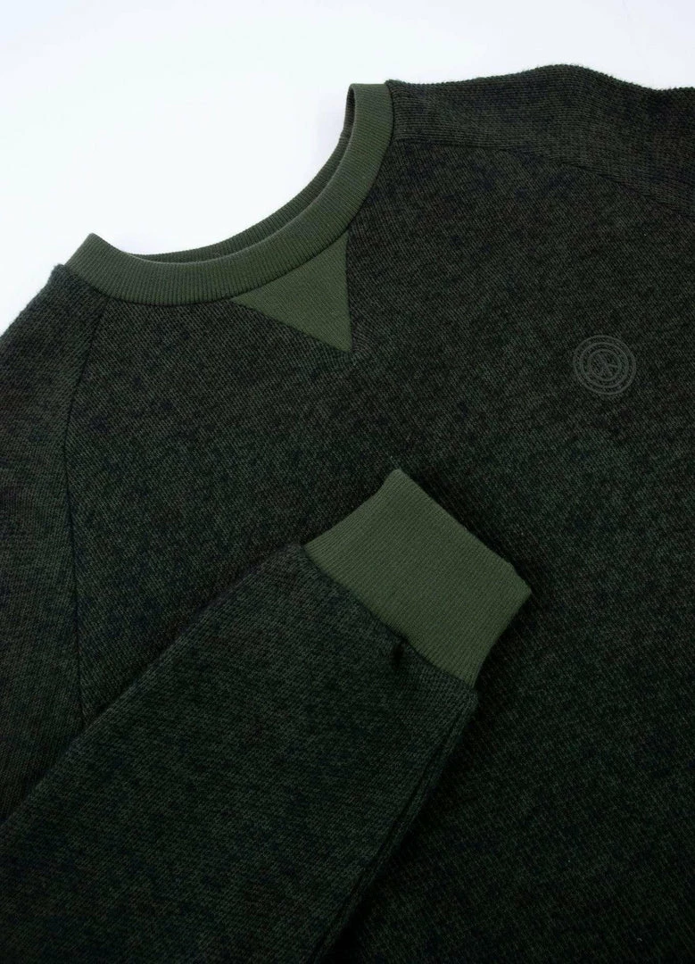 KOMODO Anton Women's Organic Cotton Melange Crewneck | Green 5 KOMODO Anton Women's Organic Cotton Melange Crewneck | Green