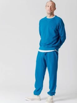KOMODO Anton Men's Organic Cotton Crewneck | Teal Blue