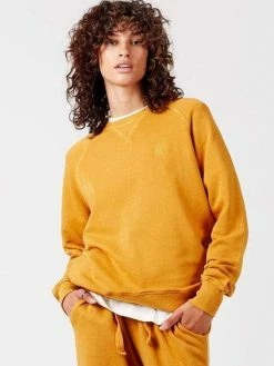 KOMODO Anton Women's Organic Cotton Melange Crewneck | Mustard Clothing
