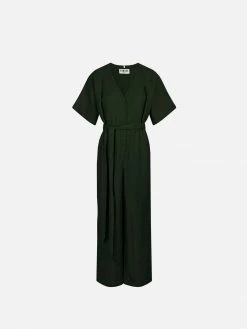 KOMODO Astir Tencel™ & Linen Jumpsuit | Mountain Green Clothing
