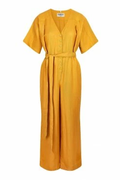 KOMODO Clothing Astir Tencel™ & Linen Jumpsuit | Tangerine