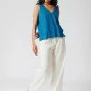 KOMODO Clothing Blossom Organic Cotton Vest Top | Teal Blue 1 KOMODO Clothing Blossom Organic Cotton Vest Top | Teal Blue